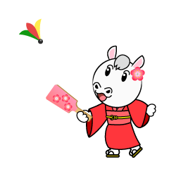 羽付の着物馬