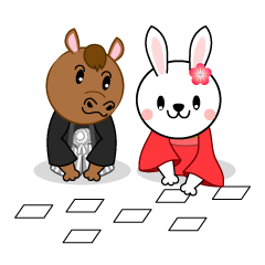 カルタ取りの馬