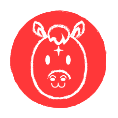 可愛い馬の赤判子