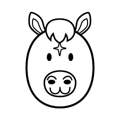 かわいい馬顔マーク