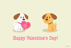 可愛い子犬のバレンタインカード