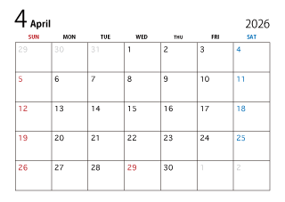 2024年4月カレンダー