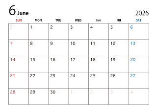 2024年6月カレンダー