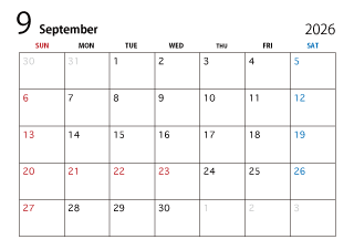 2024年9月カレンダー