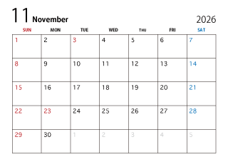 2024年11月カレンダー