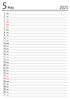 2023年5月スケジュールカレンダー