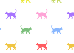 カラフルな猫シルエットの壁紙