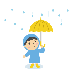 雨が楽しい男の子