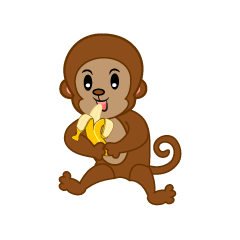 バナナを食べる猿キャラ
