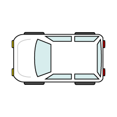 上から見たハッチバックの車