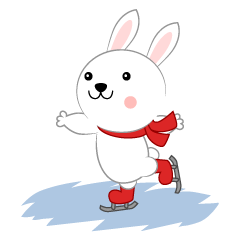 スケートする可愛いウサギ
