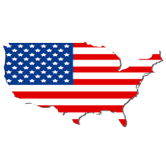 アメリカ国旗の地図