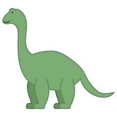 シンプルな可愛い首長恐竜