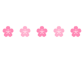 かわいい桜の花のライン・線