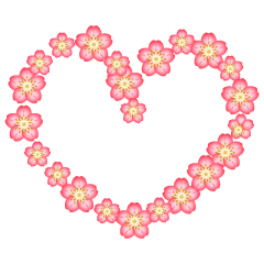 桜の花のハートマーク