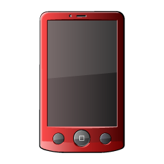 赤色のスマートフォン