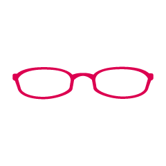 ピンクのメガネ