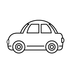 かわいい車（線画）