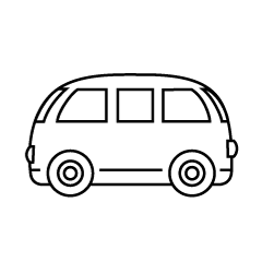 かわいいワゴン車（線画）