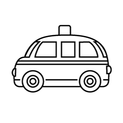 かわいい救急車（線画）