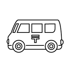 郵便車（線画）