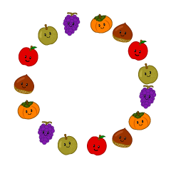 秋の果物キャラクターリース