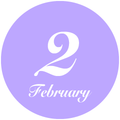 シンプルな円形2月文字