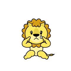悲しいライオンキャラ