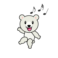 ダンスするシロクマキャラ