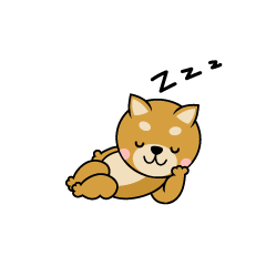 寝る柴犬キャラ