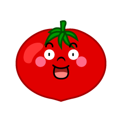 びっくりするトマトキャラ