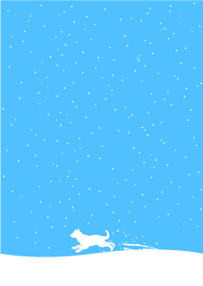 雪原を走る白犬の背景画像