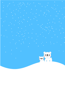 雪降るシロクマ親子の背景画像