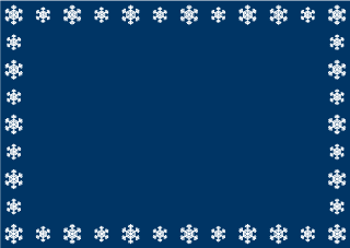 紺色背景の雪結晶フレーム