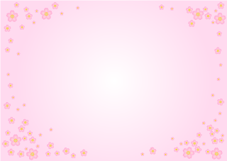 薄ピンクの桜の花フレーム