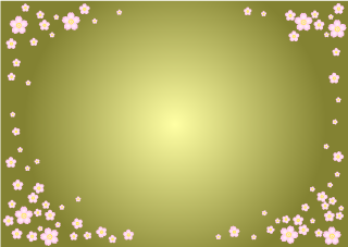 金色背景の桜の花フレーム