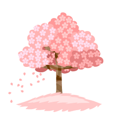 花びらが散る桜の木